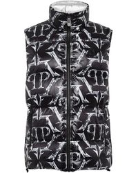 Philipp Plein - Logo-Print Drawstring Padded Gilet - Lyst