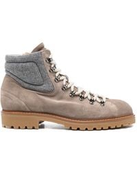 Eleventy - Panelled Lace-Up Boots - Lyst