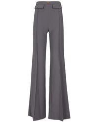 Elisabetta Franchi - Logo-Plaque Flared Trousers - Lyst