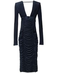 Versace - Draped Silk Crêpe Jersey Midi Dress - Lyst