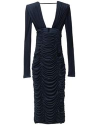 Versace - Draped Silk Crêpe Jersey Midi Dress - Lyst