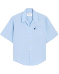Ami Paris - Cotton Short Sleeves Tulip Boxy Fit Shirt - Lyst