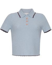 Cara Cara - Melody Tipped Knitted Polo Top - Lyst