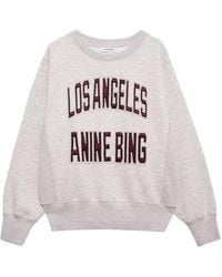 Anine Bing - Embroidered Crew-Neck Sweatshirt - Lyst