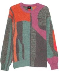 Paul Smith - Abstract-Pattern Crew Neck Sweater - Lyst