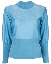 Emilio Pucci Knitted Lurex Jumper - Blue