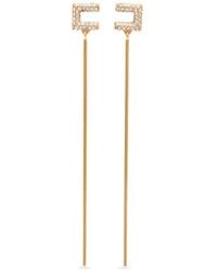 Elisabetta Franchi - Boucles D'Oreilles À Strass - Lyst