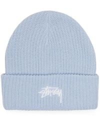 Stussy - Ribbed-Knit Turn-Up Cuff Beanie Hat - Lyst