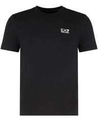 EA7 - Logo Cotton T-Shirt - Lyst
