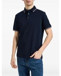 Emporio Armani - Striped-Collar Polo Shirt - Lyst