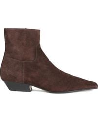 KHAITE - Marfa Wildlederstiefel mit eckiger Kappe - Lyst