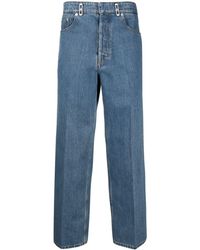 Lanvin - Gerade Jeans mit Logo-Patch - Lyst