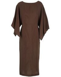 ..,merci - Textured Cape-Sleeve Midi Dress - Lyst