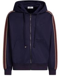 Etro - Pegaso Embroidered Zip-Up Hooded Sweatshirt - Lyst