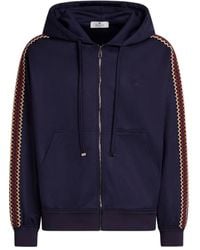 Etro - Pegaso embroidered zip-up hooded sweatshirt - Lyst