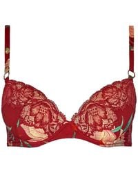 Aubade - Sweet Folk Lace-Trim Floral-Print Bra - Lyst