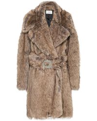 Coperni - Faux-Fur Belted Coat - Lyst