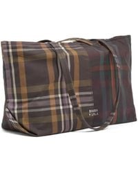 Bimba Y Lola - Medium Superwax Chocolate And Tartan Shopper Bag - Lyst