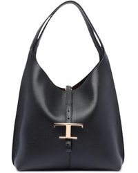 Tod's - Small T Timeless Grained Leather Shoulder Bags - Lyst
