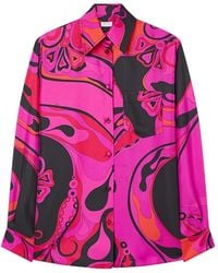 PUCCI - Orchidee-Print Silk Shirt - Lyst