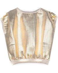 Genny - Striped Lamé Top - Lyst