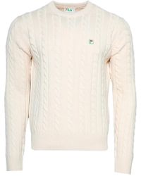Fila - Cable Knit Crew Neck Jumper - Lyst
