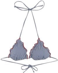 Mc2 Saint Barth - Top de bikini a rayas con detalle de volantes - Lyst