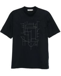 Canali - Geometric-Print T-Shirt - Lyst
