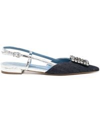 Madison Maison - Flat Crystal-Embellishment Slingback Pumps - Lyst