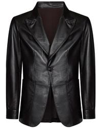 Franzese Collection - Single-Breasted Leather Blazer - Lyst