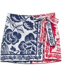 FARM Rio - Floral-Print Tie Skirt - Lyst