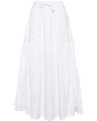 Isabel Benenato - Drawstring-Waist Cotton Midi Skirt - Lyst
