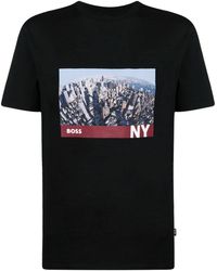 BOSS - Katoenen T-shirt Met Grafische Print - Lyst