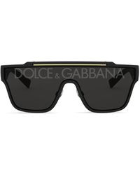 Dolce & Gabbana - Logo-Print Square-Frame Sunglasses - Lyst