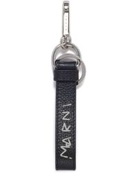 Marni - Logo-embroidered Leather Keyring - Lyst