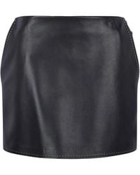 Elisabetta Franchi - Leather Mini Skirt - Lyst
