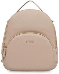 Liu Jo - Grained Logo-Plaque Backpack - Lyst