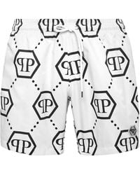 Philipp Plein - Monogram Jacquard Swim Shorts - Lyst