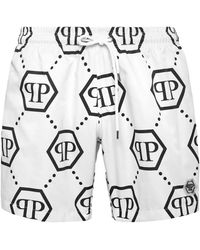 Philipp Plein - Monogram Jacquard Swim Shorts - Lyst