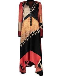 Etro - Asymmetric Silk Blend Dress - Lyst