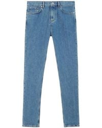 Burberry - Halbhohe Straight-Leg-Jeans - Lyst