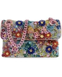 Kurt Geiger - Mini Kensington Bead-Embellished Floral-Print Shoulder Bag - Lyst