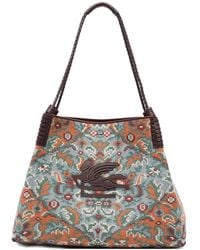 Etro - Patterned Emblem Shoulder Bag - Lyst