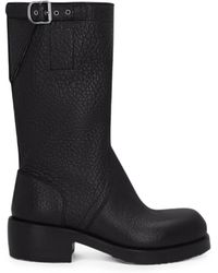 Dries Van Noten - Leather Biker Boots - Lyst