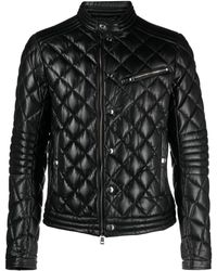 Moncler - Zancara Diamond-quilted Leather Jacket - Lyst