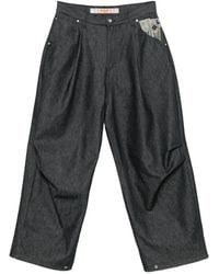 PDF - Pleated Wide-Leg Jeans - Lyst