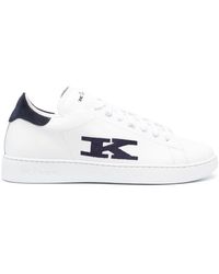 Kiton - Logo-embroidered Leather Sneakers - Lyst