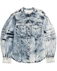 Isabel Marant - Puff-Sleeved Denim Shirt - Lyst