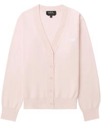 A.P.C. - Logo-Embroidered Cotton Cardigan - Lyst