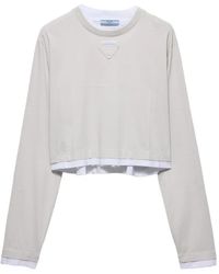 Prada - Long-Sleeved Jersey T-Shirt - Lyst